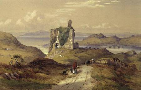 Tarbert Castle, Loch Fyne van Thomas Miles Richardson d.Ä.