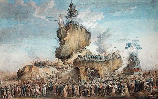 Festival of the Supreme Being at the Champs-de-Mars, 20 Priarial An II (8th June 1794) (pastel, goua van Thomas Naudet