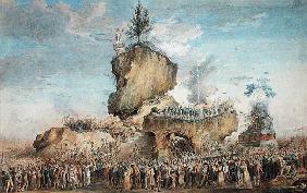 Festival of the Supreme Being at the Champs-de-Mars, 20 Priarial An II (8th June 1794) (pastel, goua
