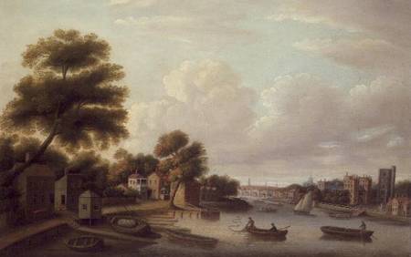 View of the Thames at Lambeth Palace van Thomas Priest