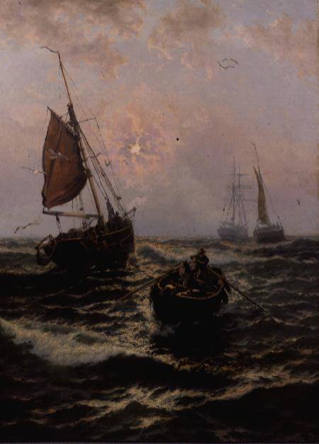 Fishing Boat in Distress van Thomas Rose Miles