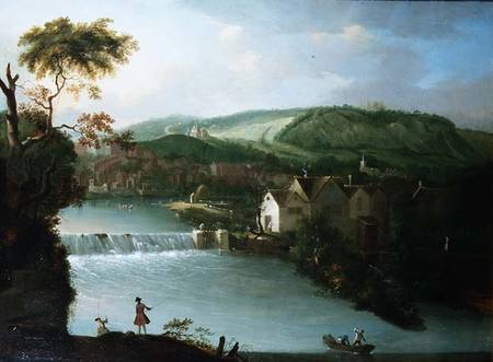 A View of the Abbey Mill and Weir on the River Avon, Bath van Thomas Ross