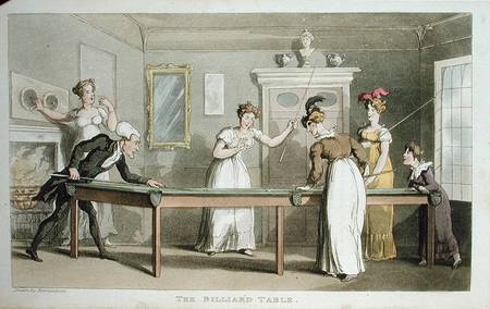 The Billiard Table, from 'The Tour of Dr Syntax in search of the Picturesque', by William Combe van Thomas Rowlandson