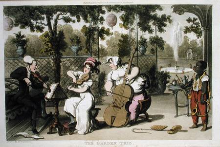 The Garden Trio, from 'The Tour of Dr Syntax in search of the Picturesque', by William Combe van Thomas Rowlandson