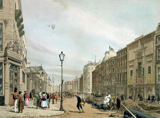Piccadilly from the corner of Old Bond Street, from 'London As It Is', engraved and published by the van Thomas Shotter Boys