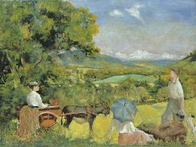 Landscape with a Woman in a Donkey Cart