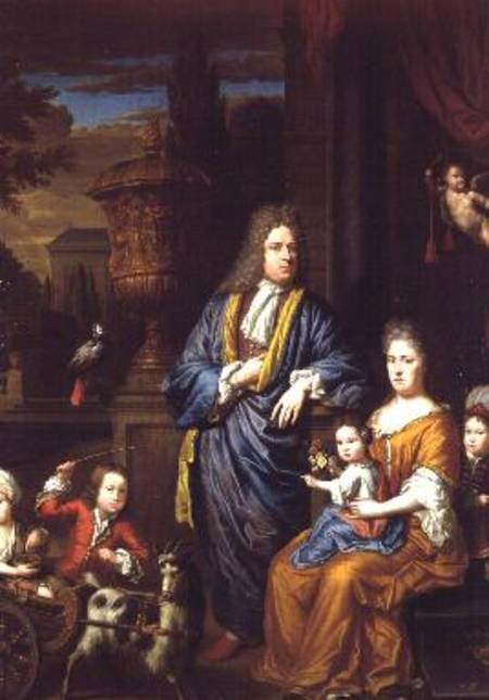 Family Portrait Group in a Classical Setting van Thomas van der Wilt