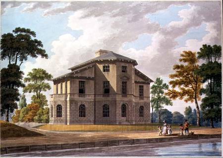 North East View of Sir Charles Azgill's Villa at Richmond (pen & ink and w/c on paper) van Thomas van der Wilt