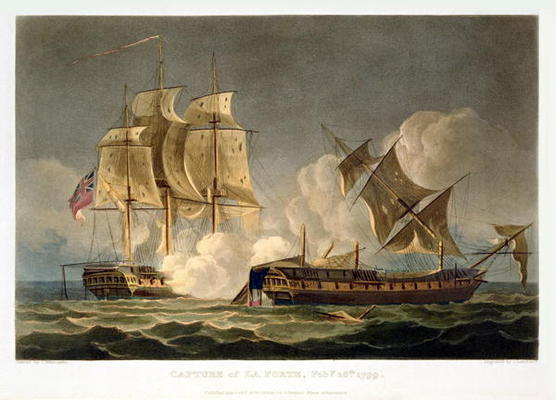 Capture of La Forte, February 28th 1799, engraved by Thomas Sutherland for J. Jenkins's 'Naval Achie van Thomas Whitcombe