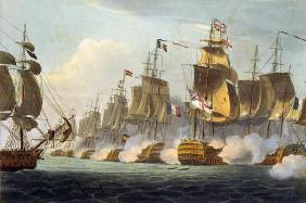Battle of Trafalgar, October 21st 1805, from 'The Naval Achievements of Great Britain' by James Jenk