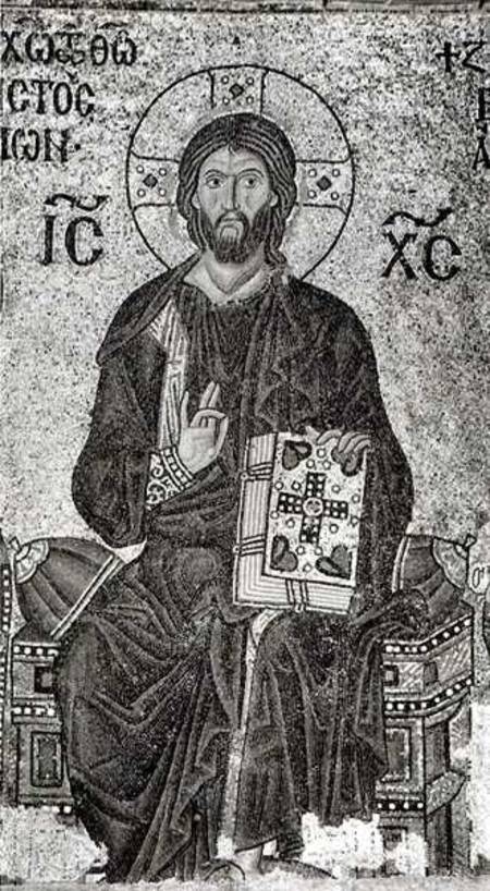 Detail of Christ in Majesty from the Zoe Panel, from 'The Mosaics of Hagia Sophia at Istambul' van Thomas Whittemore