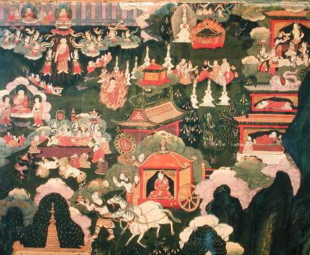 Parinirvana and the Death of Buddha, from 'The Life of Buddha Sakyamuni' van Tibetan Art