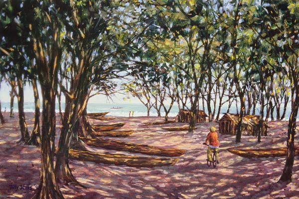 Boat Yard, Kafountine, 1998 (oil on canvas)  van Tilly  Willis