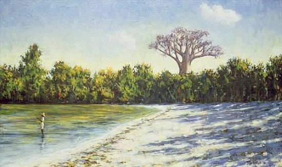 Fishing in Africa, 1996 (oil on canvas)  van Tilly  Willis