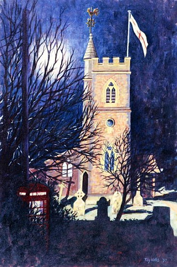 Moonlit Church, 1997 (oil on canvas)  van Tilly  Willis