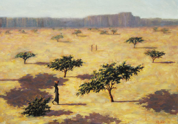 Sahelian Landscape, Mali, 1991 (oil on canvas)  van Tilly  Willis