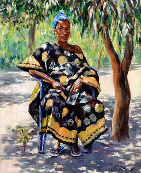Woman Sitting, 2004 (oil on canvas)  van Tilly  Willis