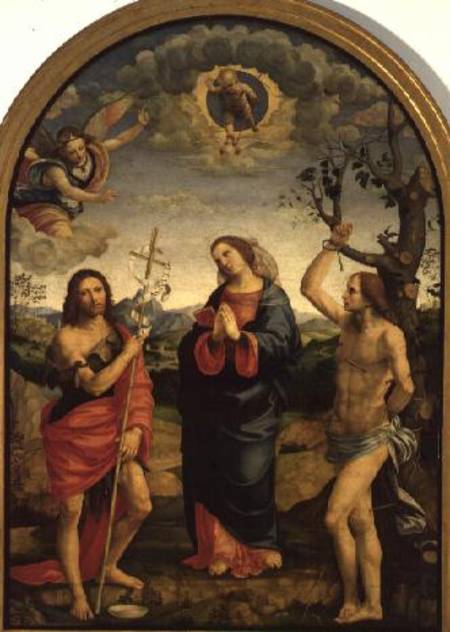 The Virgin with Saints Sebastian and John the Baptist (altarpiece) van Timoteo Viti