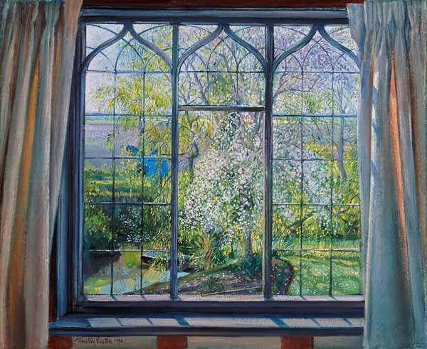 Apple Blossom Against Willow, 1990  van Timothy  Easton