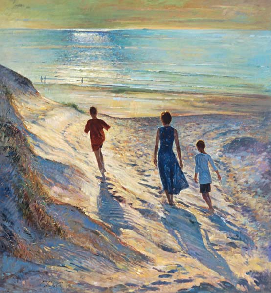 Beach Walk, 1994 (oil on canvas)  van Timothy  Easton