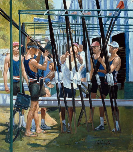 Collecting Oars (oil on canvas)  van Timothy  Easton