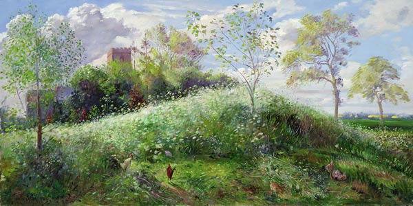 Cow Parsley Hill, 1991 (oil on canvas)  van Timothy  Easton