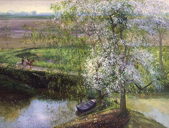 Flowering Apple Tree and Willow, 1991  van Timothy  Easton