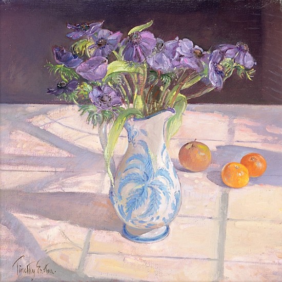 French Jug with Anemones (oil on canvas)  van Timothy  Easton