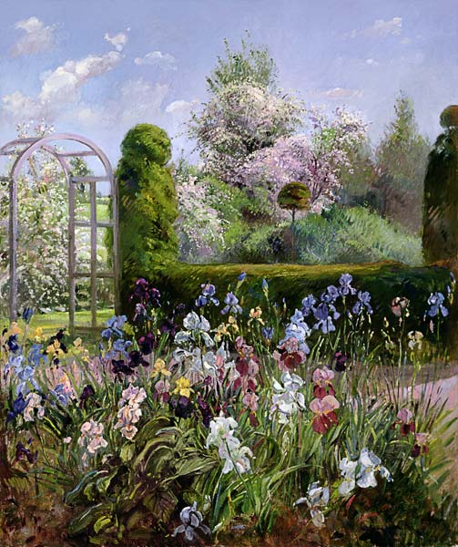 Irises in the Formal Gardens, 1993  van Timothy  Easton