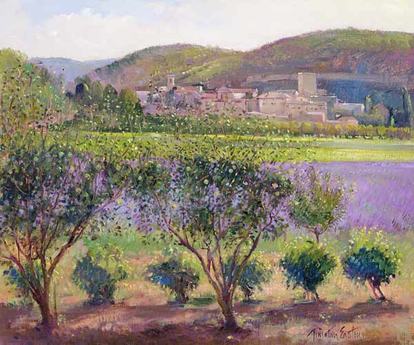 Lavender Seen Through Quince Trees, Monclus (oil on canvas)  van Timothy  Easton
