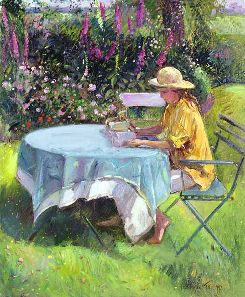 The Morning Read, 1992 (oil on canvas)  van Timothy  Easton
