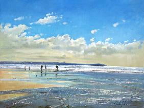 Paddling at the Edge (oil on canvas)  - Timothy  Easton - Timothy  Easton