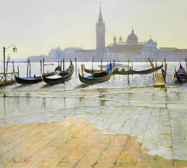 Venice at Dawn (oil on canvas) 