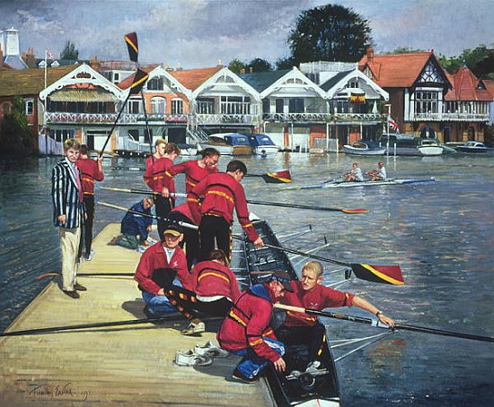 Towards the Boathouses, Henley, 1997 (oil on canvas)  van Timothy  Easton
