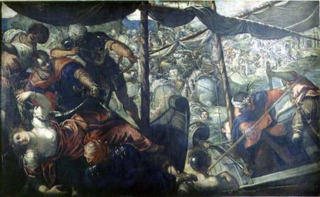Battle between Turks and Christians van Tintoretto (eigentl. Jacopo Robusti)