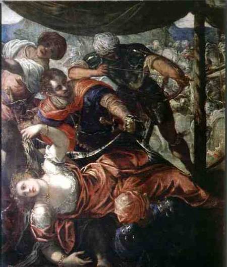 Battle between Turks and Christians van Tintoretto (eigentl. Jacopo Robusti)