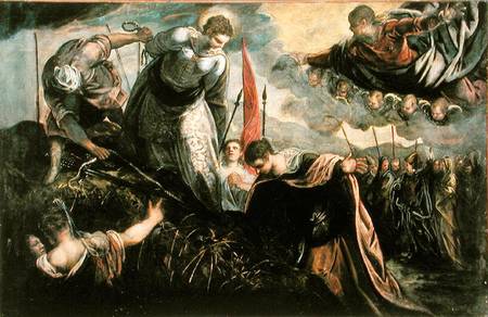 Saint Catherine prepares for her exexcution van Tintoretto (eigentl. Jacopo Robusti)