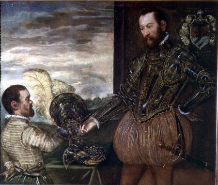 Scipio Clusone with a dwarf valet van Tintoretto (eigentl. Jacopo Robusti)