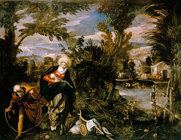 Die Flucht nach Ägypten van Tintoretto (eigentl. Jacopo Robusti)