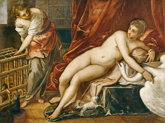 Leda mit dem Schwan van Tintoretto (Werkstatt)