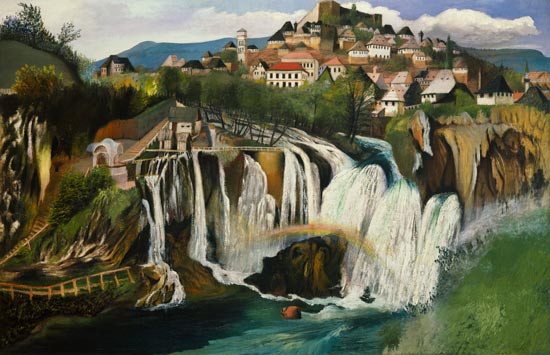 Der Wasserfall von Jajce van Tivadar Csontváry-Kosztka