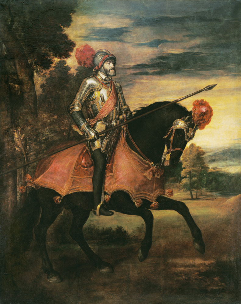 Equestrian Portrait of Charles V van Tizian (eigentl. Tiziano Vercellio)