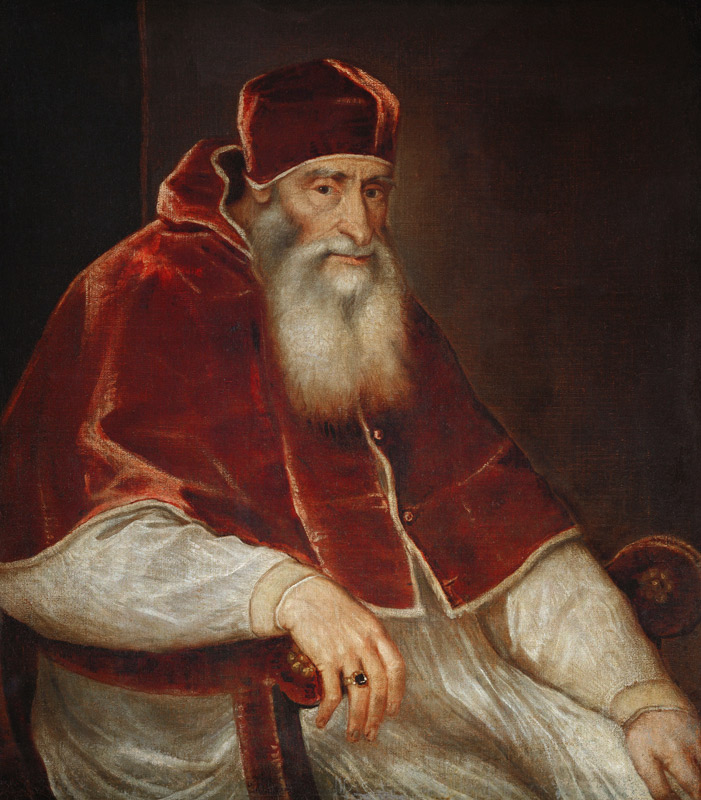 Paus Paul III. Farnese  van Tizian (eigentl. Tiziano Vercellio)