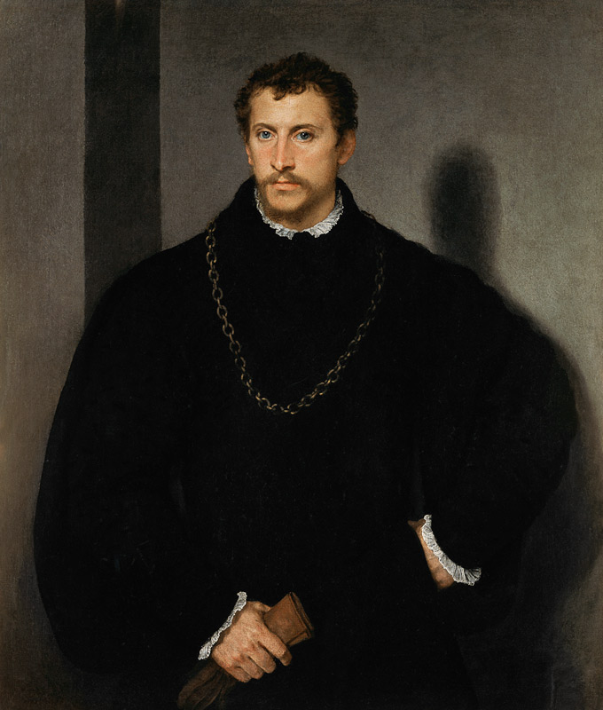 Portrait of an Unknown Man (The Man with Grey Eyes, or The Englishman) van Tizian (eigentl. Tiziano Vercellio)