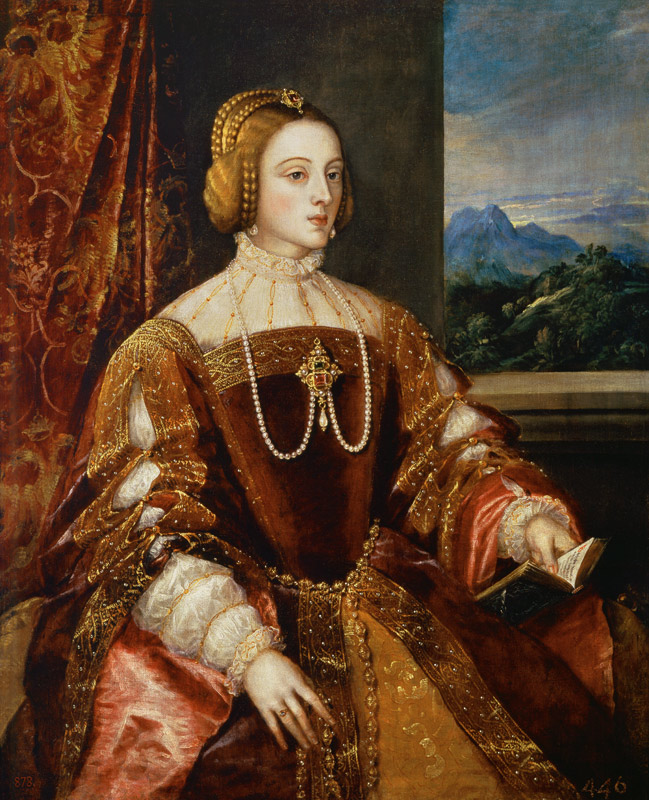 Portrait of the Empress Isabella of Portugal van Tizian (eigentl. Tiziano Vercellio)