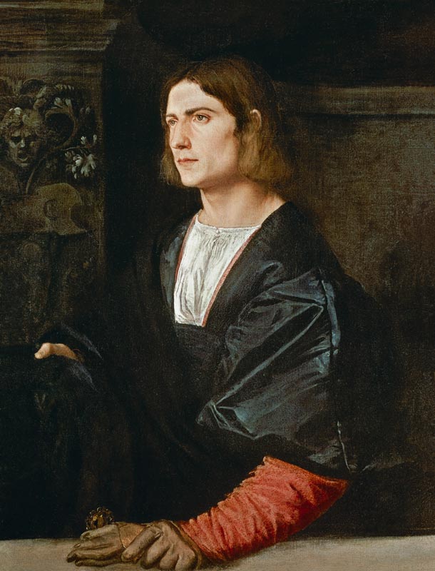 Young Man with Cap and Gloves van Tizian (eigentl. Tiziano Vercellio)