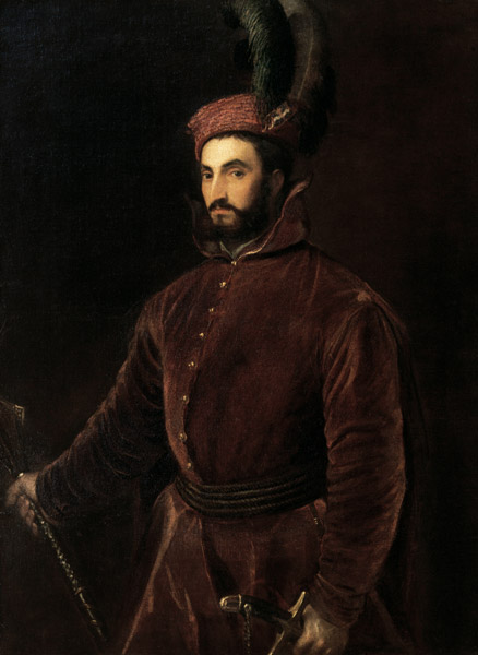 Portrait of Ippolito de' Medici van Tizian (eigentl. Tiziano Vercellio)