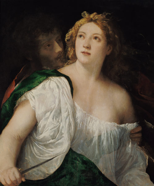 Lukrezia und Tarquinius. van Tizian (eigentl. Tiziano Vercellio)