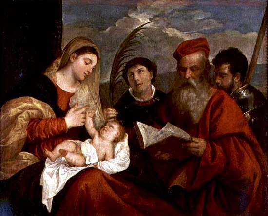 Madonna and Child with SS. Stephen, Jerome and Maurice van Tizian (eigentl. Tiziano Vercellio)