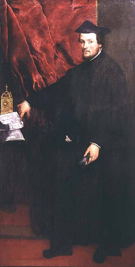 Portrait of Cristoforo Madruzzo, Cardinal and Bishop of Trent van Tizian (eigentl. Tiziano Vercellio)